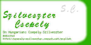 szilveszter csepely business card